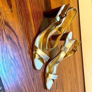 J.Crew gold heels